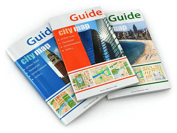 Photo of Travel guide books.