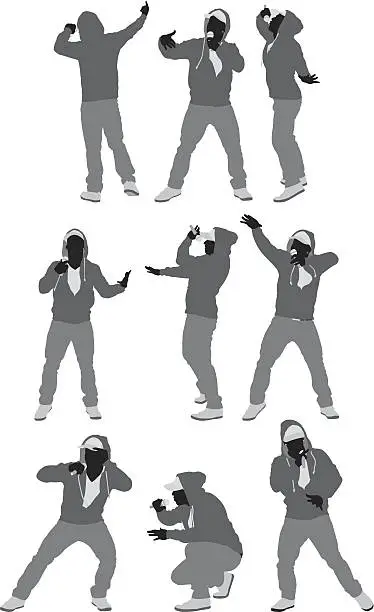 Vector illustration of Rapper in various poses