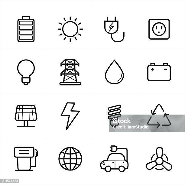 Flat Line Icons For Environment Icons And Ecology Icons Vector Illustration Stock Illustration - Download Image Now