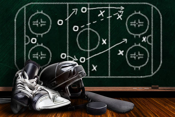 istock Ice Hockey Equipment and Chalk Board Play Strategy 511579614