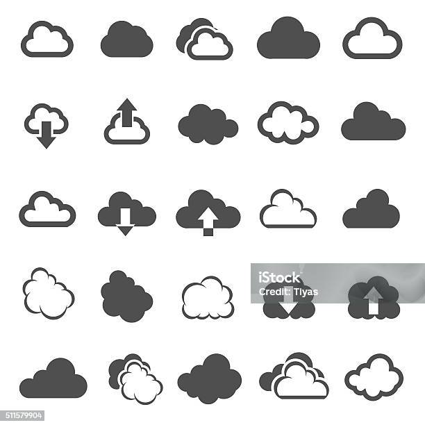 Cloud Shape For Computer Cloud Shapes Illustration Stock Illustration - Download Image Now ...