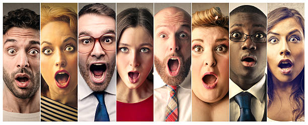 Surprised Faces A collage showing surprised faces terrified photos stock pictures, royalty-free photos & images