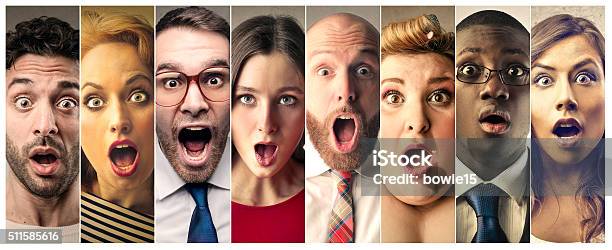 Surprised Faces Stock Photo - Download Image Now - Surprise, Human Face, Shock