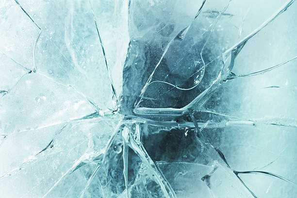 균열 빙판 - ice crystal textured ice winter 뉴스 사진 이미지
