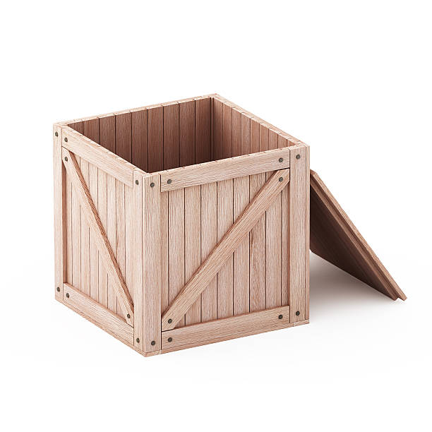 istock Opened wooden box with cover 511591356