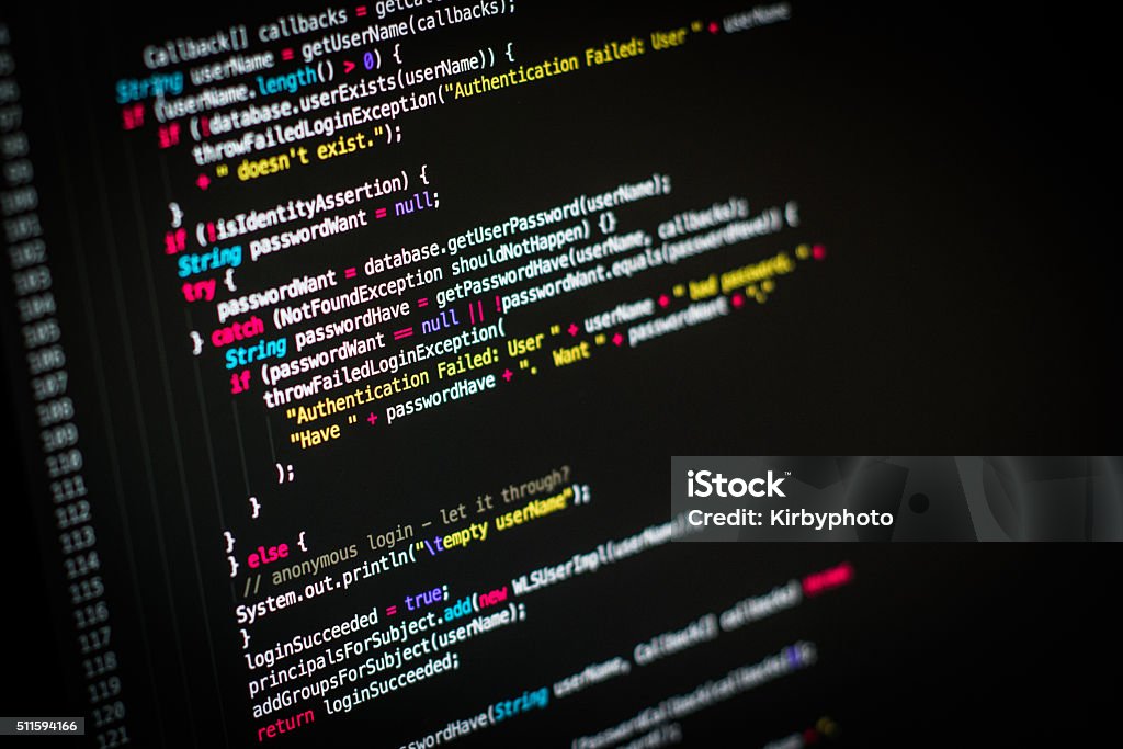 Computer Screen With Codeing Computer Screen With Programming Code Stock Photo - Download Image Now ...