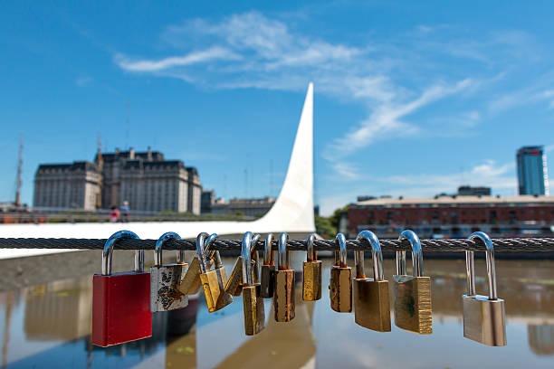 Womens Bridge with love locks, Buenos Aires Argentinien