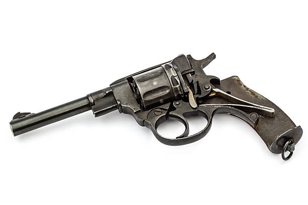 istock Disassembled revolver, pistol mechanism, isolated on white backg 511596684