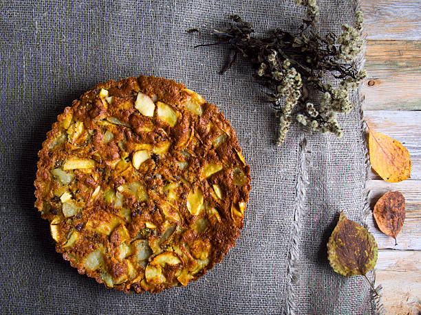 istock Apple Pie Charlotte on a wooden table 511599304