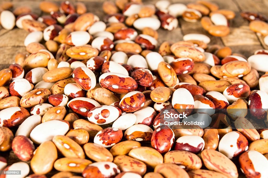 Assortment of beans. Assortment of beans on wooden background. Macro shot. Agriculture Stock Photo