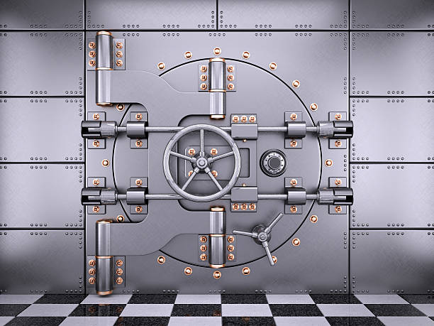 istock Vault safe bank door in banking room 511601020