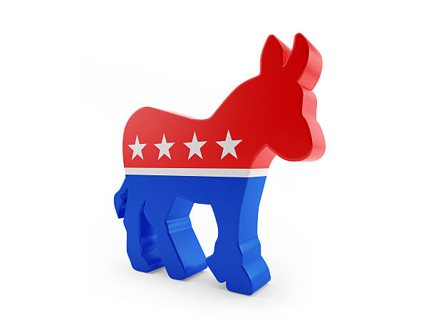 alto calidad del partido democrático logotipo render - democratic donkey fotografías e imágenes de stock