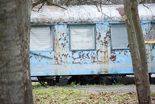 istock Abandoned trains-wagons during autumn near forest 511610222