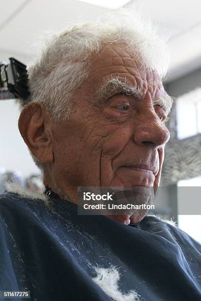 Senior Man Getting Hair Trimmed Stock Photo - Download Image Now - Adult, Barber, Close-up