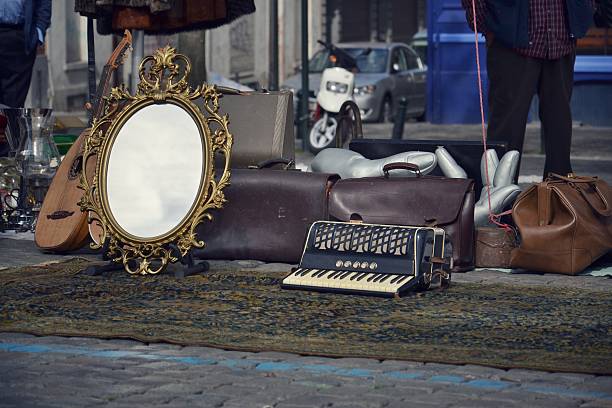 London, UK - 12 September, 2018 - Junk shop at Camden Market