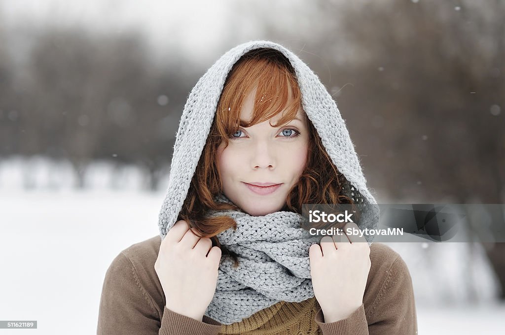 Young beautiful woman in winter Outdoors portrait of young beautiful woman in winter Winter Stock Photo