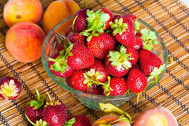 strawberries and peach