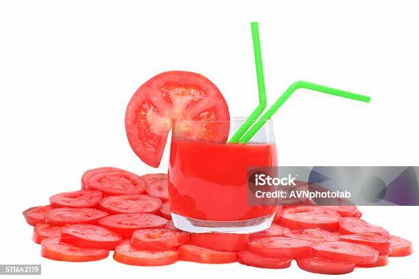 Tomato Juice In Glass Tomato And Tomato Slice Stock Photo - Download Image Now - Alcohol - Drink, Bar - Drink Establishment, Bloody Mary