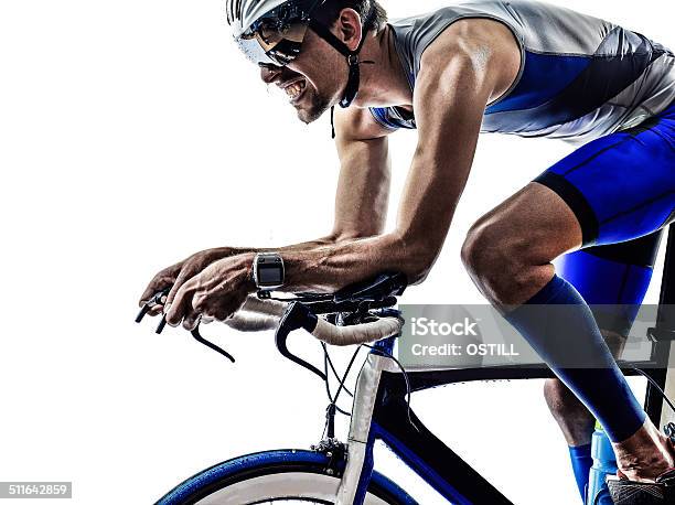 Man Triathlon Iron Man Athlete Cyclist Bicycling Stock Photo - Download Image Now - Cycling, Triathlon, Men