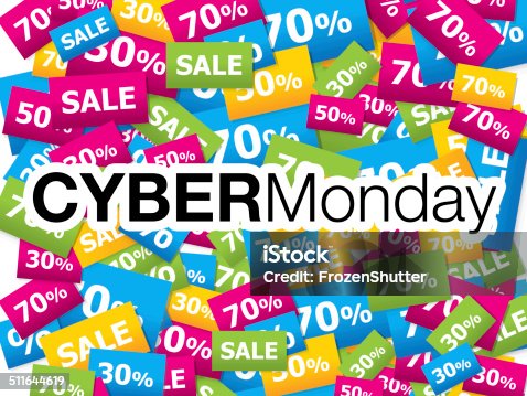 istock Cyber Monday add or flyer with percent sale 511644619