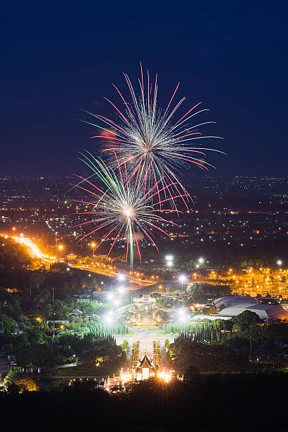 istock Colorful fireworks display at Chiangmai 511645851