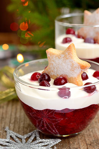 istock Christmas dessert in a glass with decoration Selective focus 511646097