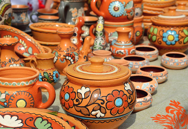 istock Lots of handmade clay pots 511647451