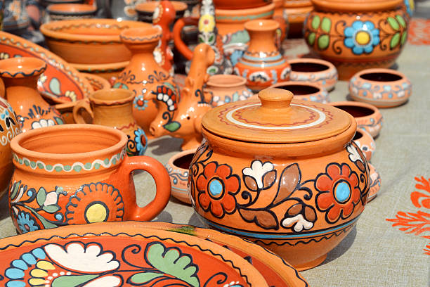 istock Lots of handmade clay pots 511647477