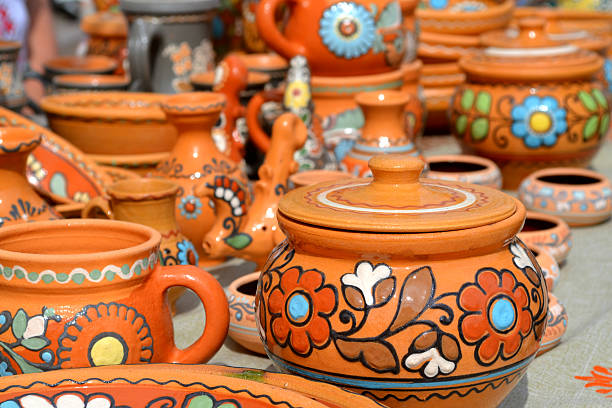 istock Lots of handmade clay pots 511647825
