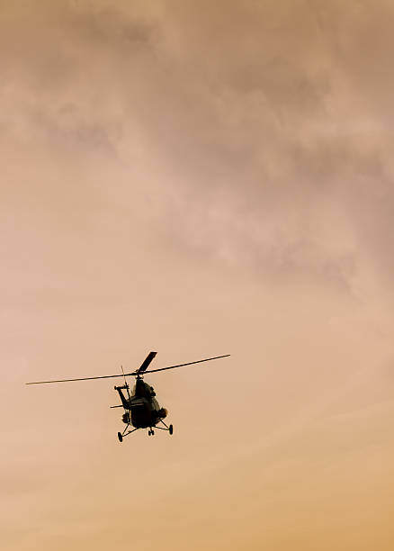 istock The patrol helicopter flying in the sky 511649186