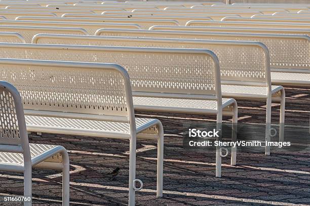 Behind A Bench Empty Benches In Rows From Behind Right Stock Photo - Download Image ...