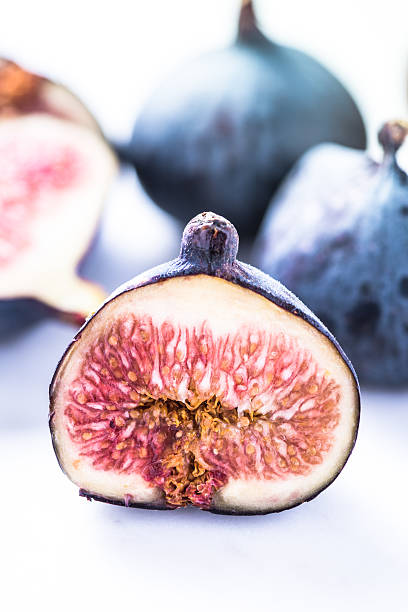 Fresh fig cut in half