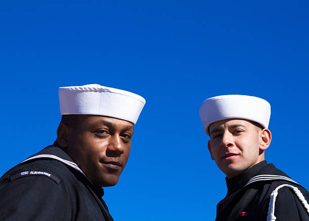 Navy cadets marching