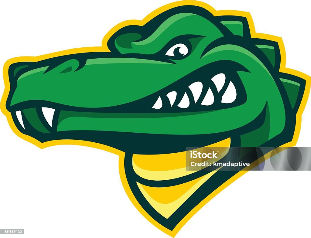 Alligator Mascot Alligator design element that is a great mascot for a sports team. Look at those teeth. Easy to edit and change color. Alligator stock vector