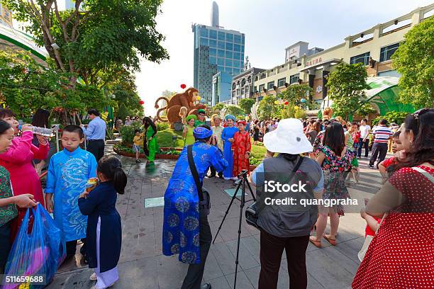 Nguyen Hue Street Walk In The Lunar New Year Stock Photo - Download Image Now - Adult, Asia, Atmosphere