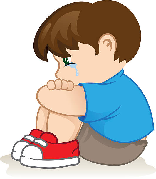Illustration Of A Sad Child Helpless Bullying Stock Illustration - Download  Image Now - Crying, Boys, Child - iStock