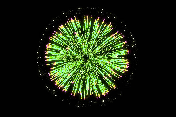 istock green firework on black background for celebration party. 511660610