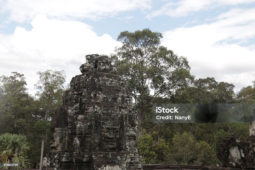 Ankor Temple Cambodia View of  the wall of Angkor Temple Cambodia  Ancient Stock Photo