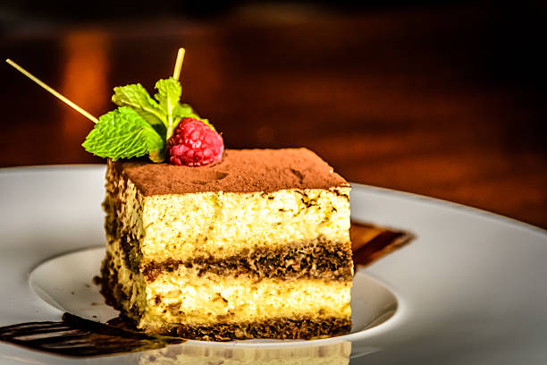 istock Mascarpone Cheese Tiramisu Cake With Espresso Coffee, Biscuits and Cacao 511664666