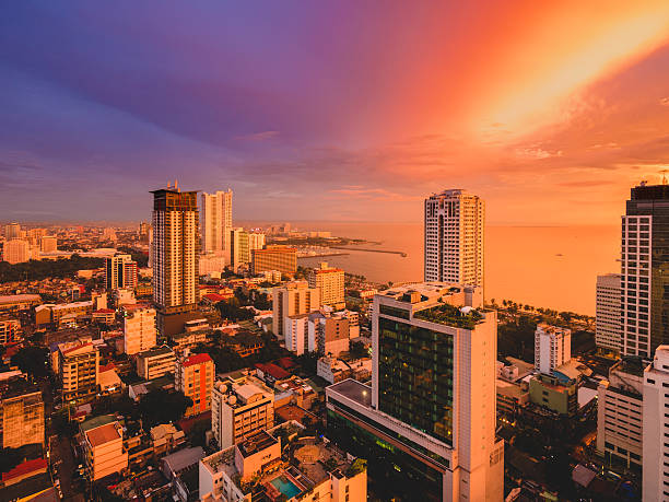 View of Malate in Metro Manila, Philippines during sunset