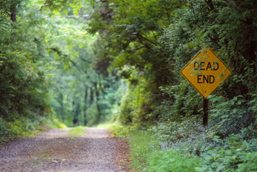 A dead end that doesn't seem dead at all.  It looks like an adventure waiting to happen.