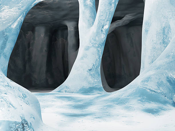 niebieski lód w jaskini - ice arctic crevasse glacier zdjęcia i obrazy z banku zdjęć