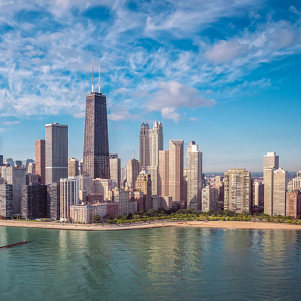 istock Chicago Skyline aerial view with park 511667134