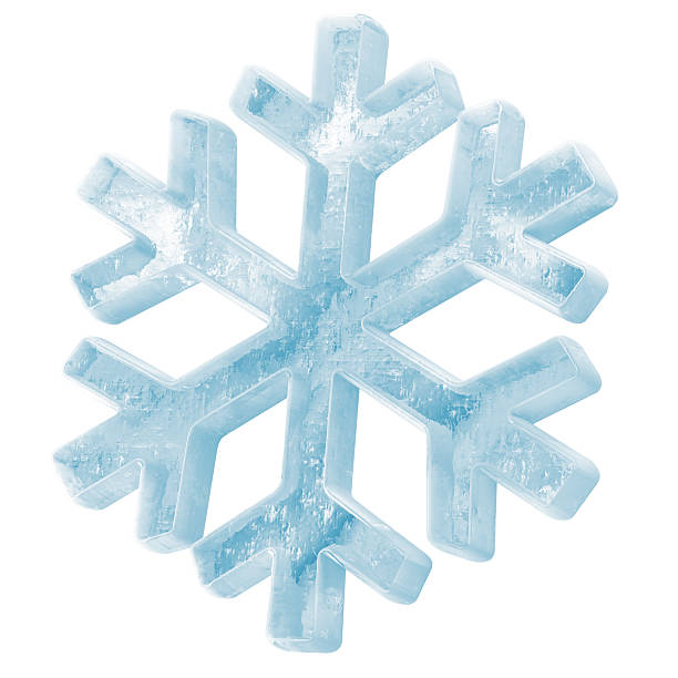 Icy Snowflake Icon isolated on white background stock photo