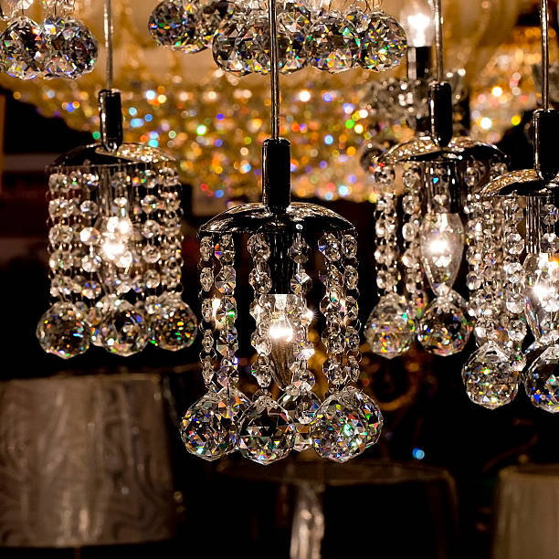 istock Chrystal chandelier close-up. Glamour background with copy space 511668511