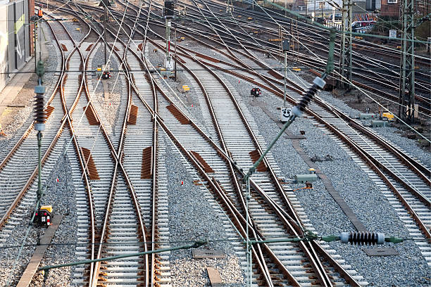 trilho de trem linhas - railroad junction - fotografias e filmes do acervo