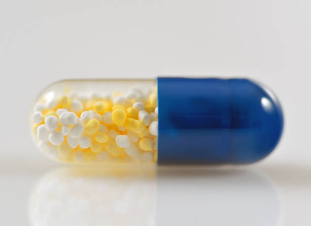 istock Close up of transparent pill capsule 511669906