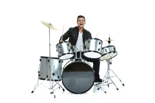 Cheerful man playing drumshttp://www.twodozendesign.info/i/1.png