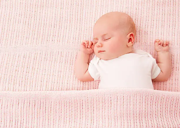 Photo of Newborn Baby Sleeping, New Born Kid Girl Sleep, Pink