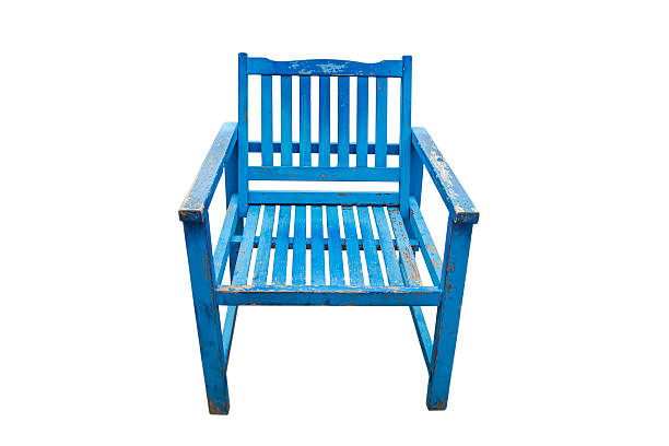 istock Blue wooden chair isolated on white background. 511673010